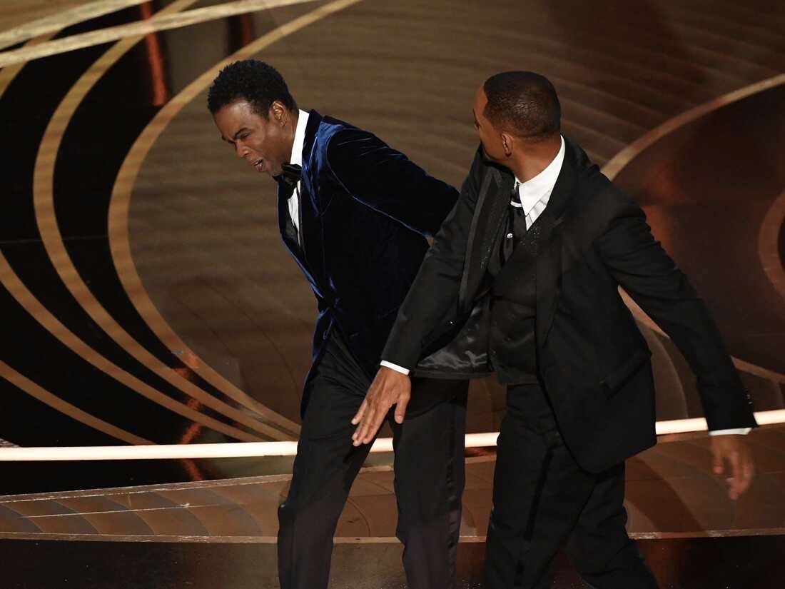 Will Smith slaps Chris Rock at the 2022 Oscars. (Source: Google Images)